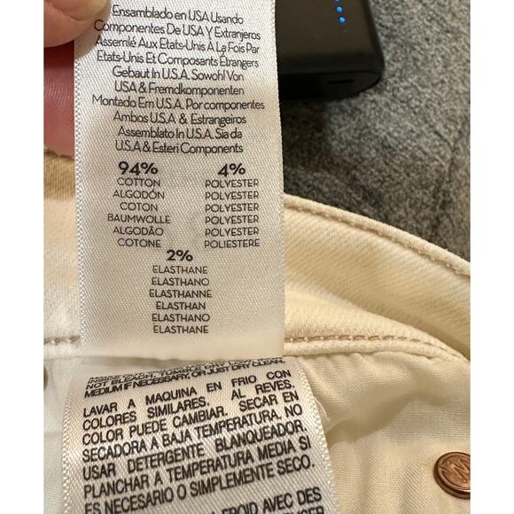 Mother The Mid Rise Dazzler Crop Fray Jean Cream Puffs Size 28 6 US NWOT Raw Hem - Picture 13 of 15